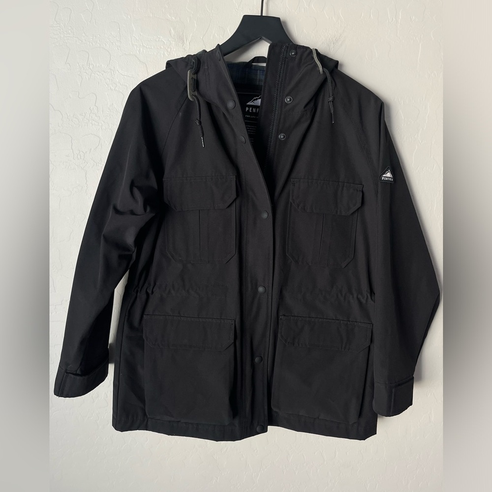 Madewell X Penfield Medbury flannel lined water resistant jacket black XS - Picture 7 of 14